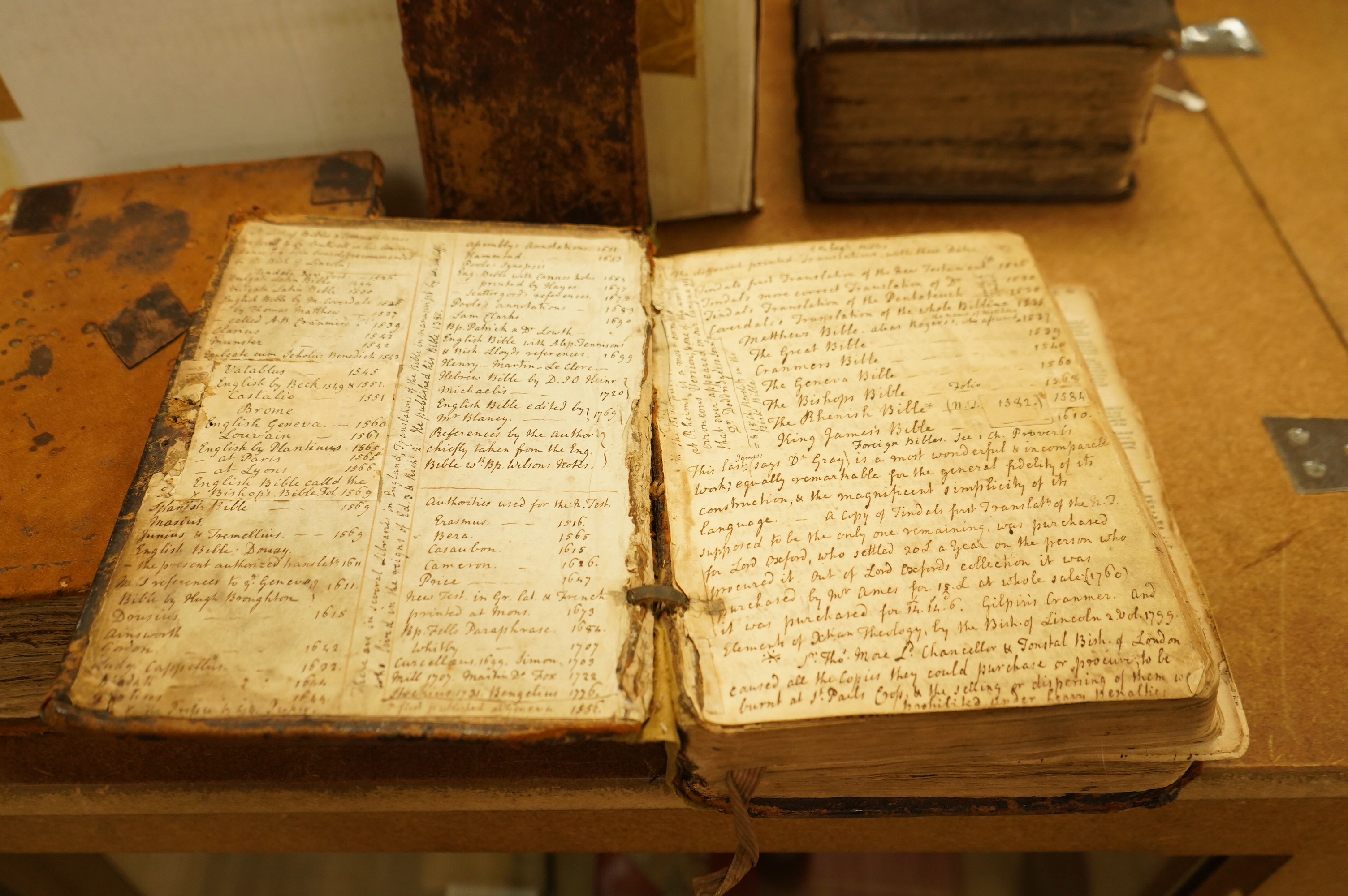 A BIBLE ARCHIVE - A highly unusual collection of three English Bibles, having belonged to the Whytehead family (of Yorkshire's North and East Ridings); comprising The Bishops' (1573 edition), a Geneva (1603 edition) and